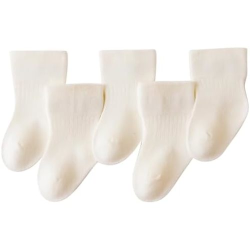 Baby Girls/Boys Socks Soft Cotton Infant Sock Set Newborn Dress Socks 5 Pairs Comfortable Sock for Toddler