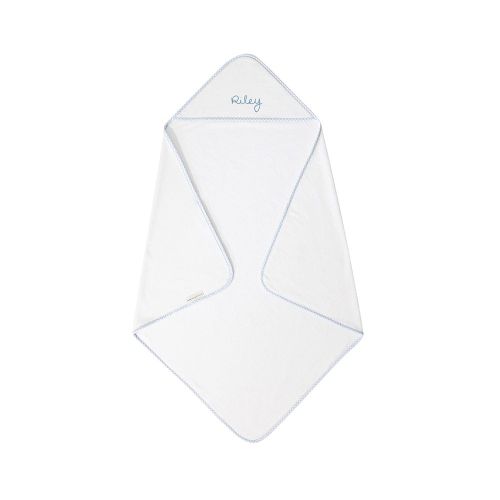 Personalized Light Blue Gingham Hooded Towel