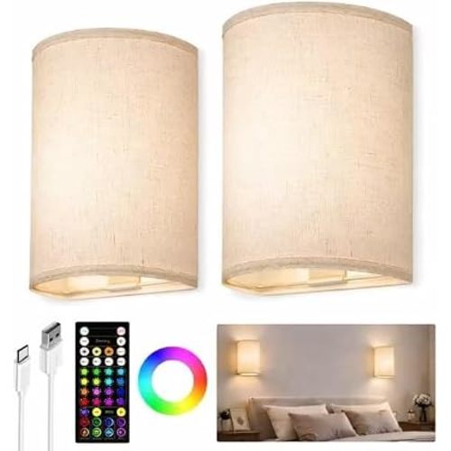EZVALO Battery Operated Wall Sconce Set of Two with Remote, Wall Lights