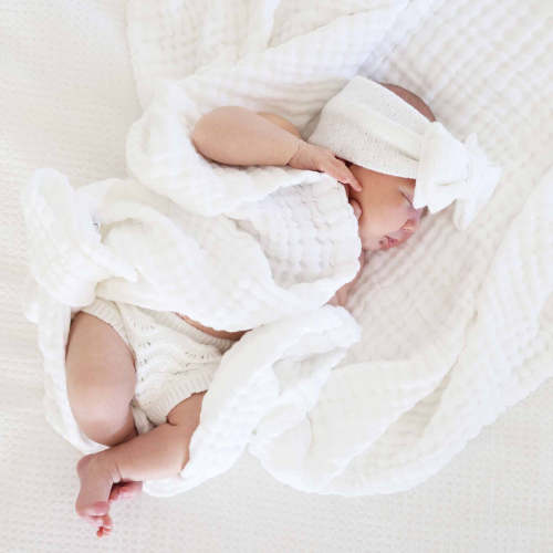 Organic Cotton Gauze Swaddle Blanket | Pearl