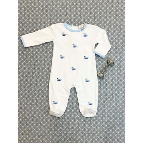 Rock Me Romper - Worth Avenue White with Duck Embroidery