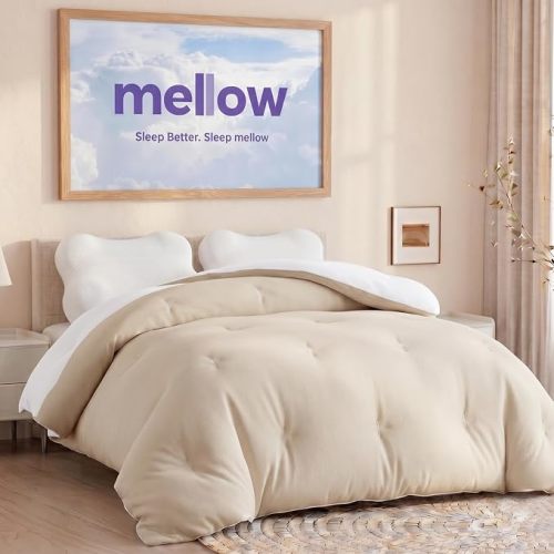 Mellow Marshmellow Comforter, Oeko-TEX Fabric (Sand, Twin/Twin XL)