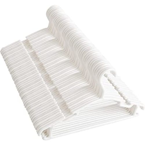GoodtoU Kids Hangers White Plastic for Baby Clothes Toddler Hangers Infant Hangers 100 Pack