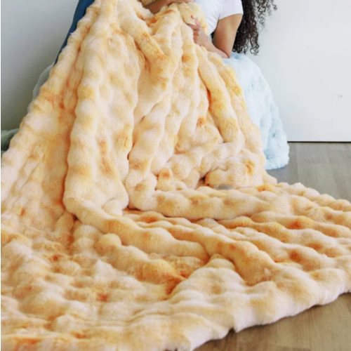 Premium Cloud Peaches and Cream Plush Blanket | Minky Couture