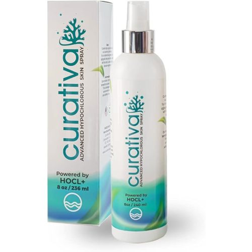 Curativa Bay .02% Hypochlorous Skin Spray, Clear Skin, Most effective For Total Skin Health and the Base for all Skin Care. 100% Organic, Made in USA, Produces Great Results 8 OZ.