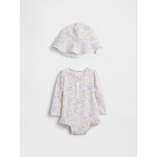 Baby Floral Rash Guard Swim Set