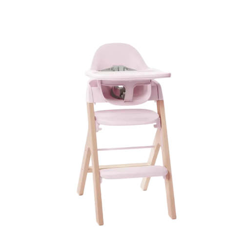 Mockingbird High Chair, Natural Beech, Petal Pink