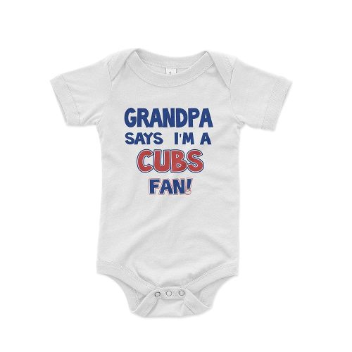 NanyCrafts' Grandpa Says I'm a Cubs Fan Baby Bodysuit, Baby Cubs Fan outfit