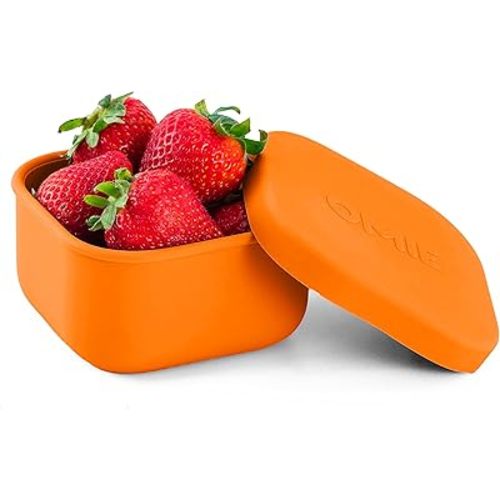 OmieBox Silicone Leakproof Snack Containers To Go, Food Storage Containers with Lid, School Lunch Bento Container - BPA Free, Airtight, Dishwasher and Freezer Safe, Oven Safe - 9.4 ounces