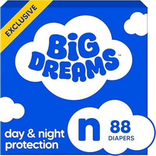 Big Dreams Newborn Diapers, 88 Count