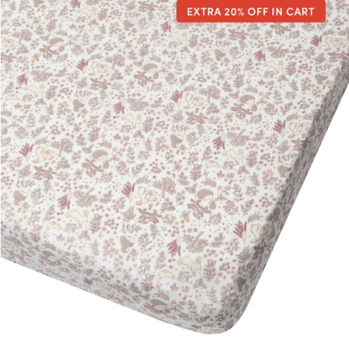 Muslin Fitted Crib Sheet - Hedgehog Forest