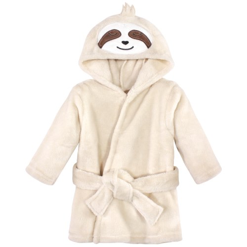 Hudson Baby Infant Unisex Plush Animal Face Bathrobe, Sloth, 0-9 Months - Sloth - 0-9 Months