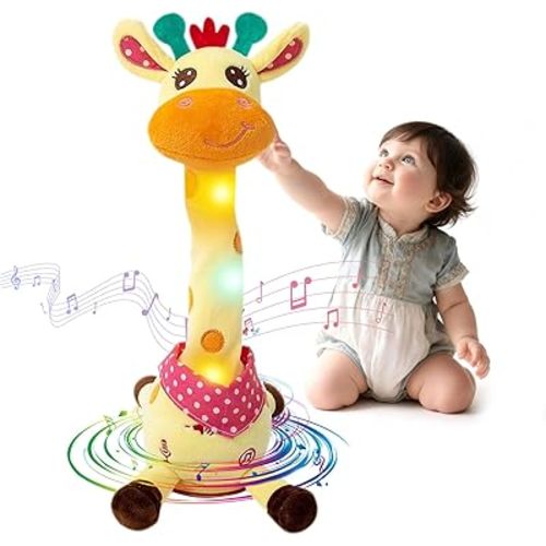 Dancing Giraffe Toy Stuffed Animal Baby Toys Singing Song Toddlers Toy Repeats What You Say Glowing Musical Toy for Baby Birthday Gift Groovy Giraffe Toy (Dancing Giraffe)