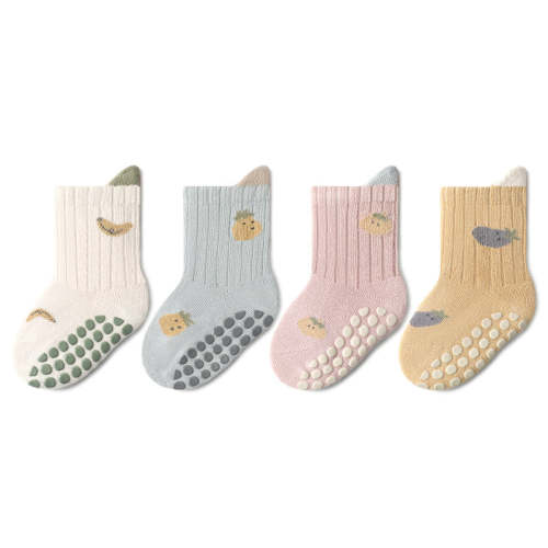 Fruit Salad- 4 Pairs of Stay-On Baby & Toddler Non-Slip Socks – LittleYogaSocks