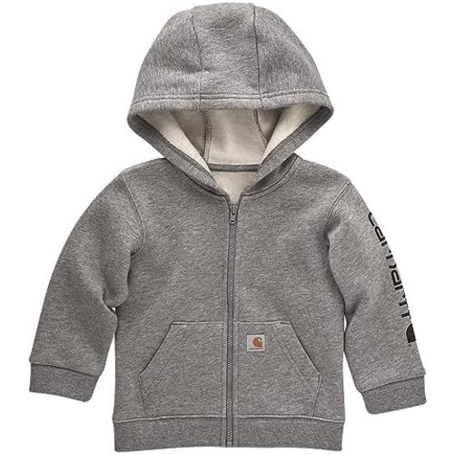 Carhartt Kid's CP8675 Long-Sleeve Full-Zip Logo Sweatshirt - Boys