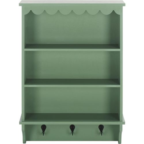 SAFAVIEH Home Collection Haven Sage Green 3-Hook 3-Shelf Wall Mounted Rack (Fully Assembled)