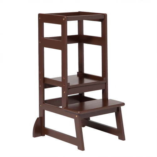 SDADI Mother's Helper Adjustable Height Kids Kitchen Step Stool, Espresso