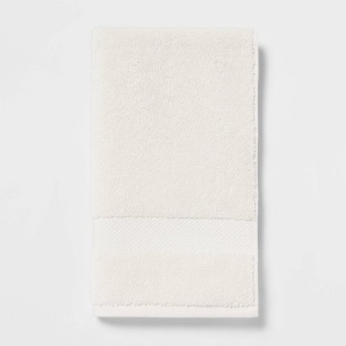 Performance Plus Hand Towel Cream - Threshold™: 100% Cotton, Fade-Resistant, Terry Construction, OEKO-TEX Certified
