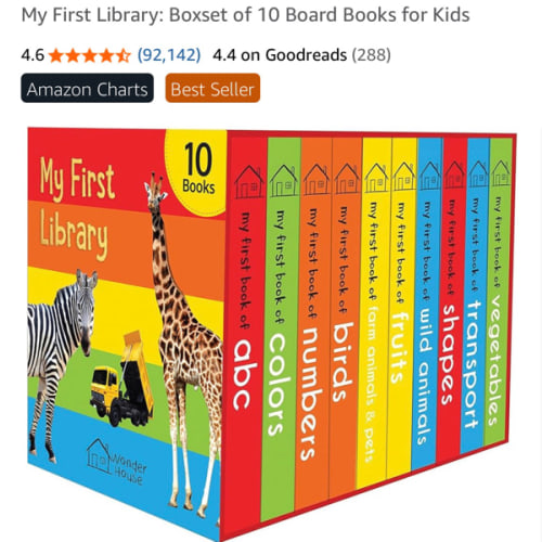 My First Library: Boxset of 10 Board Books for Kids