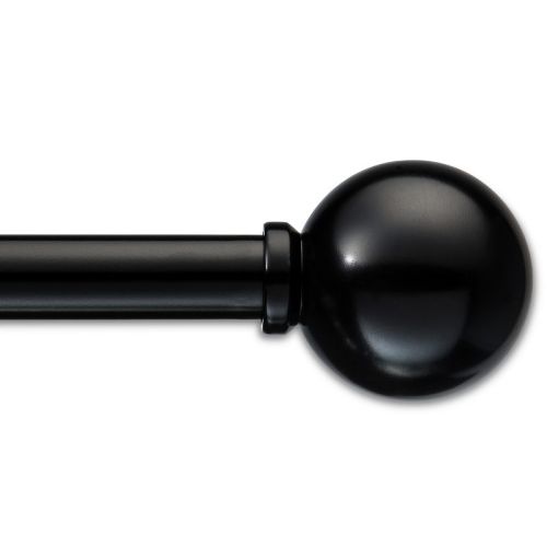 48"-84" Drapery Cafe Rod Ball Black - Room Essentials™: Adjustable Metal Curtain Rod, Single, Painted Finish