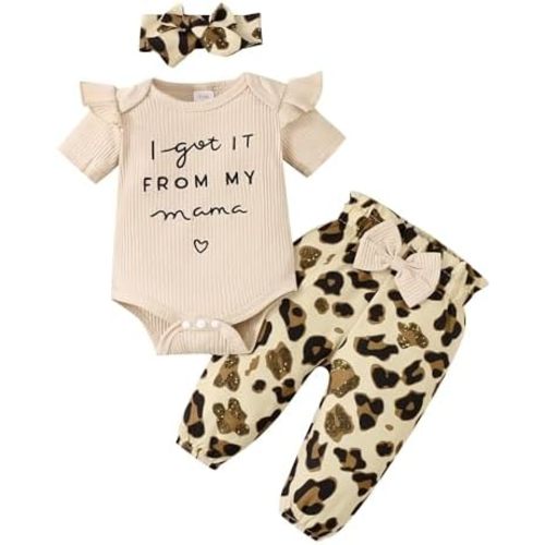 OLLUISNEO Baby Girl Clothes Newborn Infant Fall Outfit Romper Winter Floral Pant Set Headband 3 Pcs Clothes for Girl