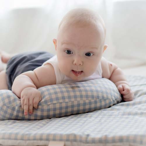Tummy Time Pillow | Bluebell Gingham & Wool