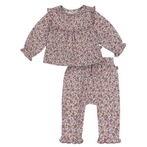 Modern Moments by Gerber Baby Girl Ruffle Bib Top and Pant Outfit Set, 2-Piece, Sizes 0/3 Months - 24 Months