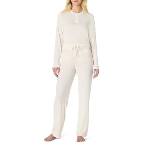 Amazon Essentials Womens Long Sleeve Henley Pajama Set