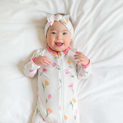 Zippered Footie in Tulip