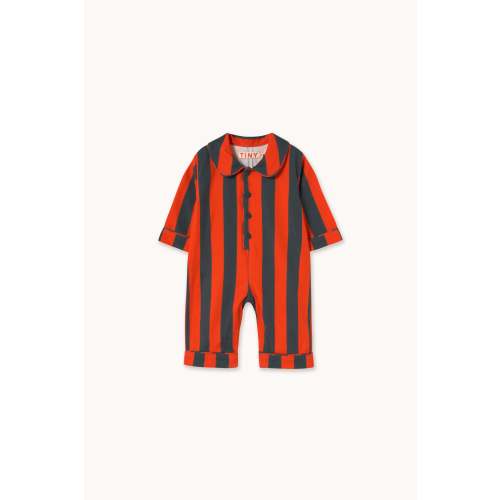 RED-BLUE STRIPES BABY ONE-PIECE