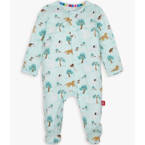 Magnetic Me® Baby Boys Long-Sleeve Central Bark Footed Coverall
