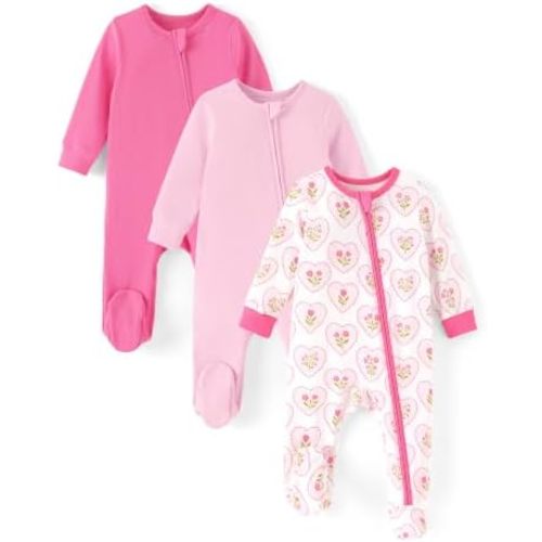 PATPAT Cotton Baby Footie Pajamas, Baby Sleepers for Boys & Girls