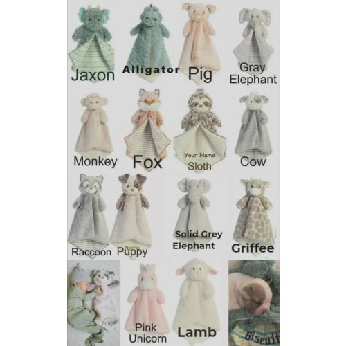 Personalized Baby Luvster Monogrammed Security Blanket Lovey Soft stuffy Blankie Stuffed Animal for Infant Comfort Hospital Gift Wedding Toy