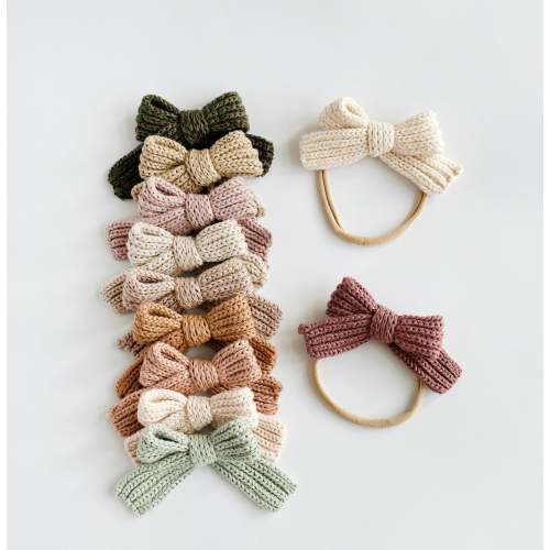 Knit Hair Bows – Olive and Cradle