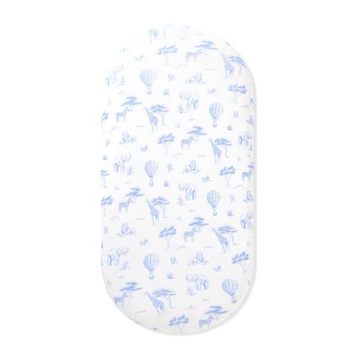 Oval Bassinet Sheet in Toile Safari