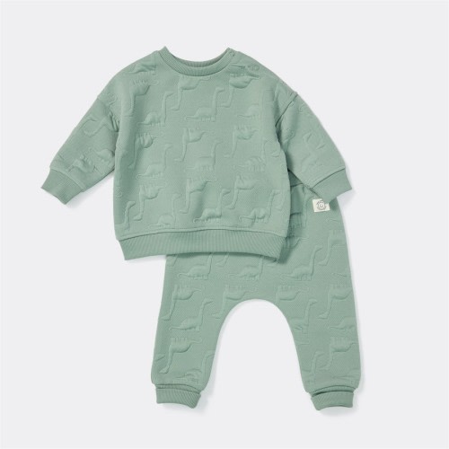Dymples Baby Jacquard Dinosaur Jumper & Pant Set - Sage Green - Size 000