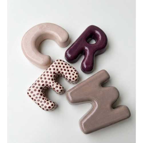 Personalized Ceramic Baby Name Wall Decor - Handmade Bubble Letters