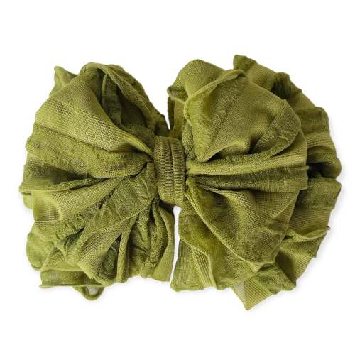 Ruffled Headband- Olive