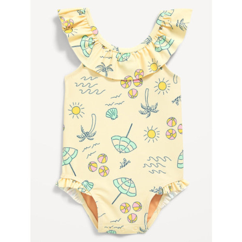 Printed Ruffle-Trim One-Piece Swimsuit for Baby