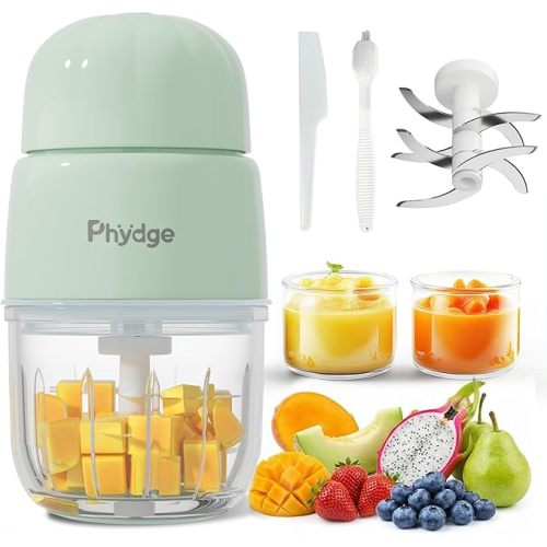 Baby Food Maker, Green Baby Food Blender, 10oz Baby Food Puree Maker, Food Processor for Baby Foods Fruit Vegetable Meat, 10-Second Quick Soft Food Prep for Baby