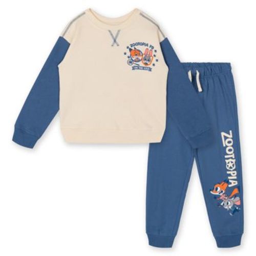 Disney Zootopia Infant Baby Boys Fleece Pullover Sweatshirt and Jogger Pants Outfit Set Cream / Blue 18 Months