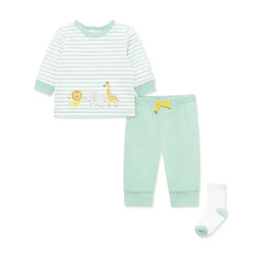 Safari 3-Piece Jogger & Sock Set (3M-12M)
