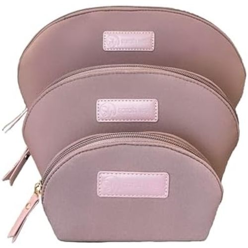 Sarah Wells PackSWell Neoprene Organizer Bag Set – 3 Nesting, Washable Pouches for Makeup, Pump Parts, Diaper & Pump Bag, Travel, Tote & Gym – Storage for Snacks, Tech Cords, Toiletries (Earth)