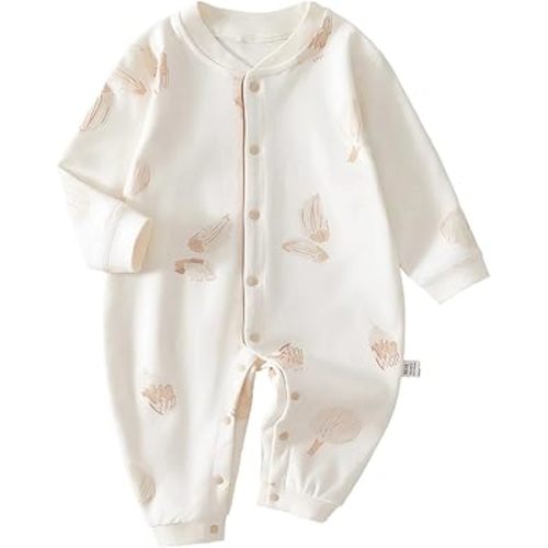 100% Organic Cotton Soft 3-24 Months Unisex Footless Newborn Baby Sleepers Pajamas Romper Boys Girls Long Sleeve