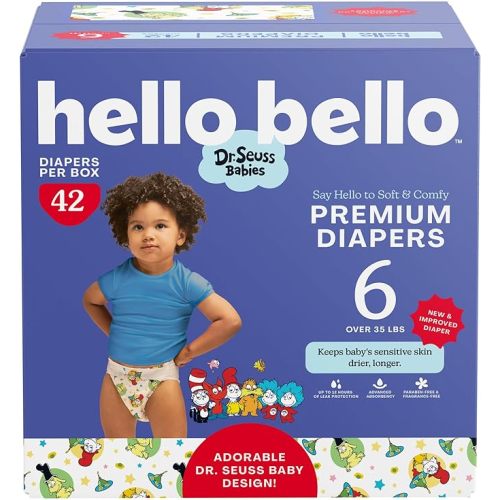 Hello Bello Dr. Seuss Babies Premium Diapers, Size 1, 82 Count: Softness & Protection for Sensitive Skin