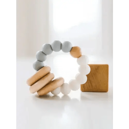 Silicone + Wood Teether Ring
