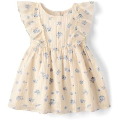 The Children's Place Baby Girls' and Toddler Short Sleeve Flutter Dresses
