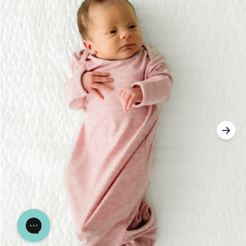 Heather Mauve Ribbed Infant Gown - Little Sleepies