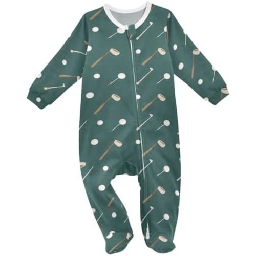 Baby One-Piece Footies Cute Penguins Blue Cotton Rompers Pajamas Sleeper Footed Pjs for Boys Girls 0-24 Months
