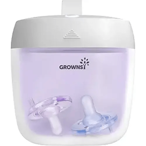 GROWNSY Pacifier Sanitizer Portable, UV Light Sanitizer on The Go for Baby, USB Charging Sanitizer Case, Mini Pacifier Sanitizer 99.99% Cleaned in 59 Seconds (White)
